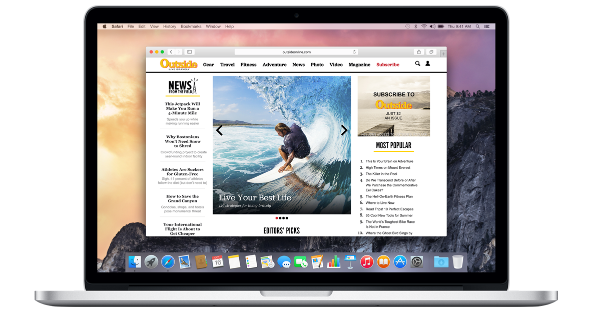 Safari web browser update mac