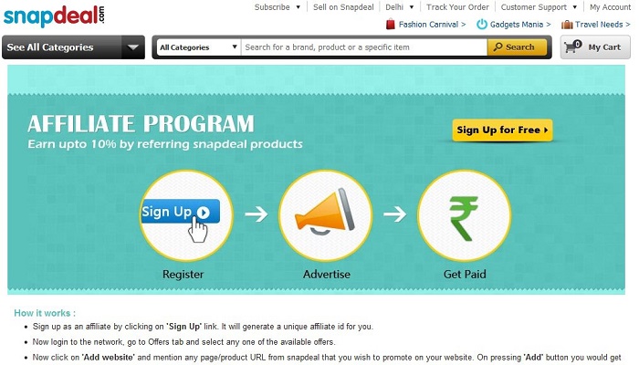 Snapdeal-affiliate-program review