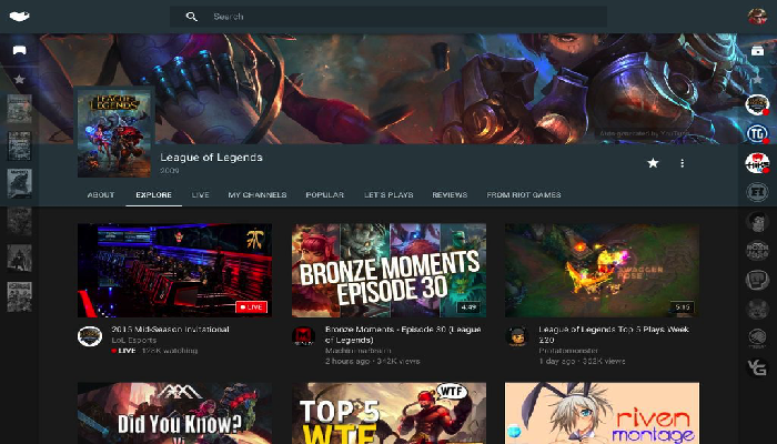 youtube gaming site