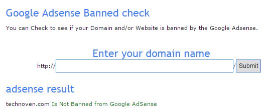 vérifier si un site Web est interdit par google adsense
