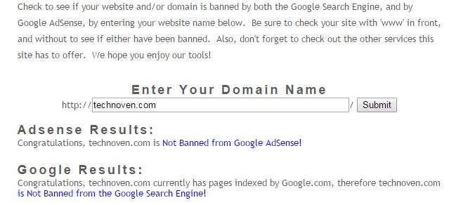 check if a website is banned by google adsense