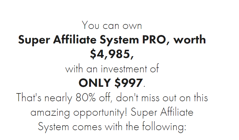 Super affiliate system price