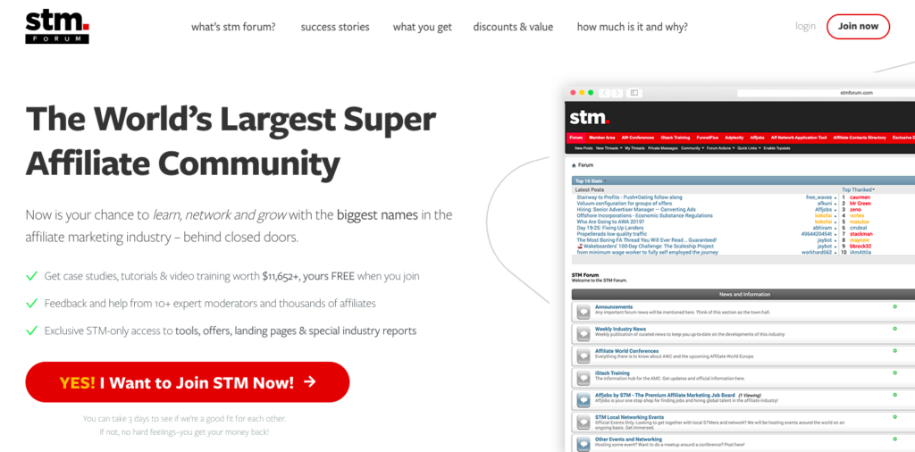 Recenze fóra STM: Nejlepší fórum affiliate marketingu