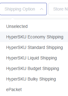 Hyper SKU Shipping Option