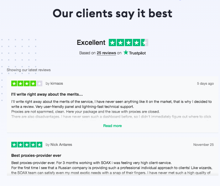 Soax Proxies Customer Reviews