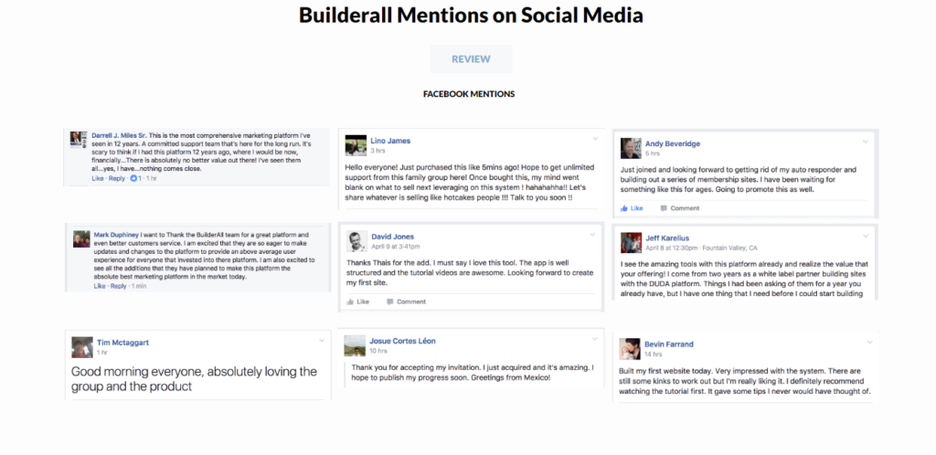 Builderall Facebook Mentions
