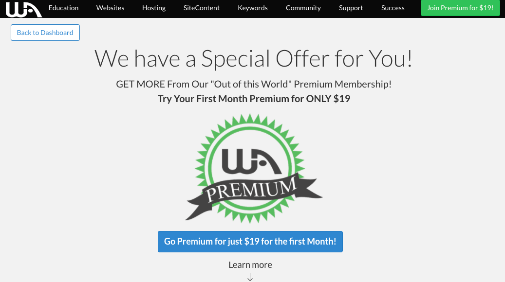 Wealthy Affiliate Pricing