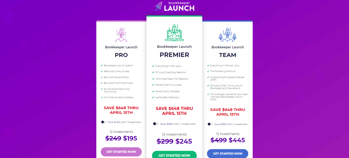 Bookkeeper Launch Pricing