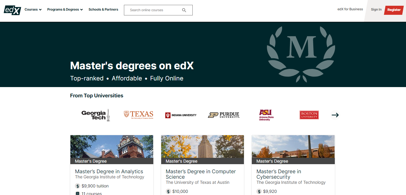 Masters Degree on EdX