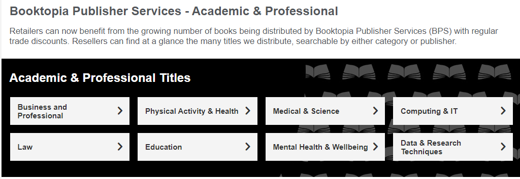 Booktopia Publisher services - Academic & professional