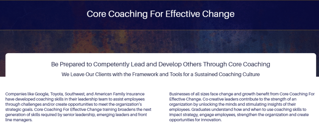 Core Coaching Effective Change