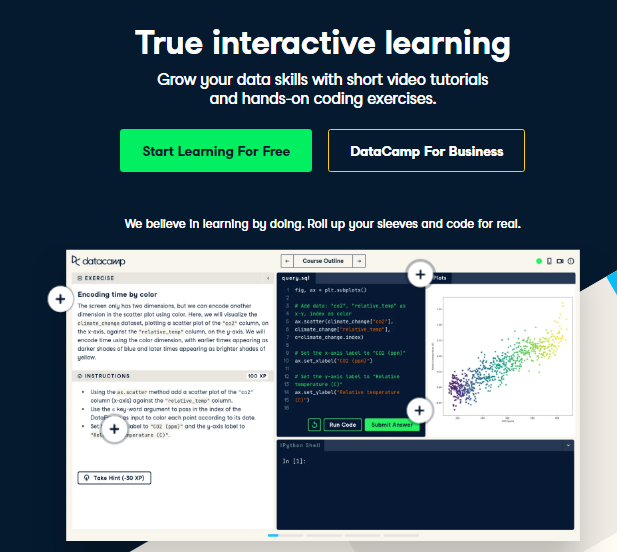 Datacamp - True interactive learning