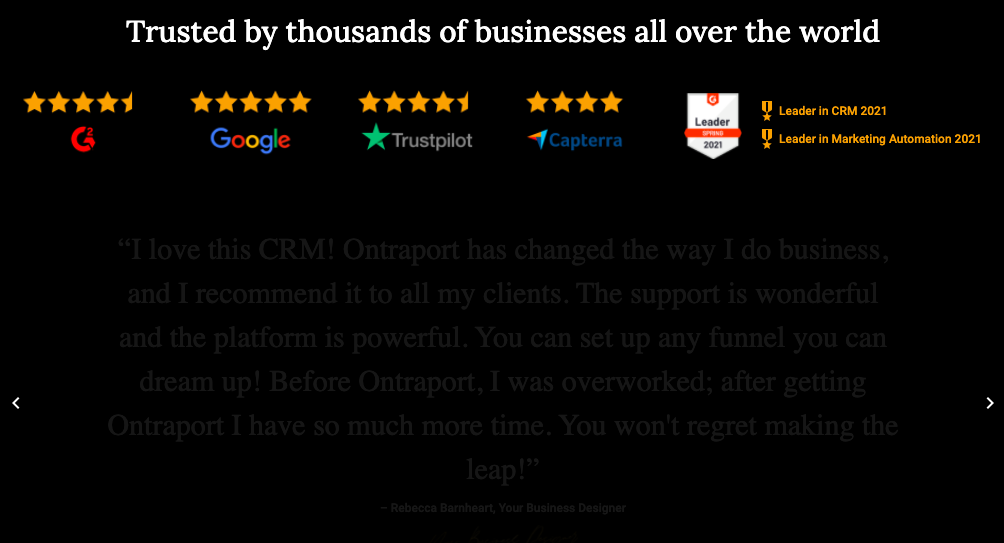 Ontraport Customer Reviews