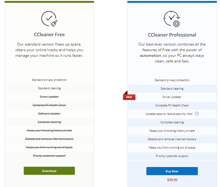 CCleaner pricing