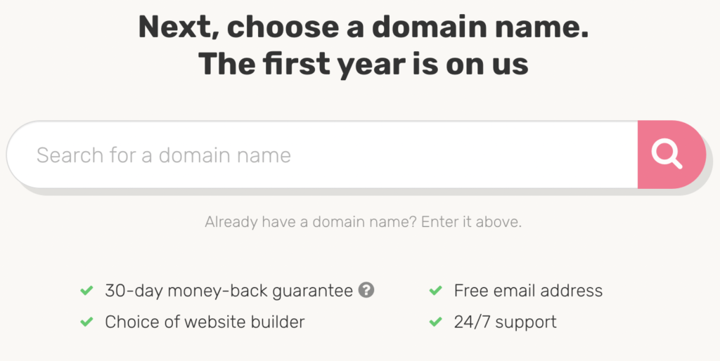 iPage Choose Domain Name
