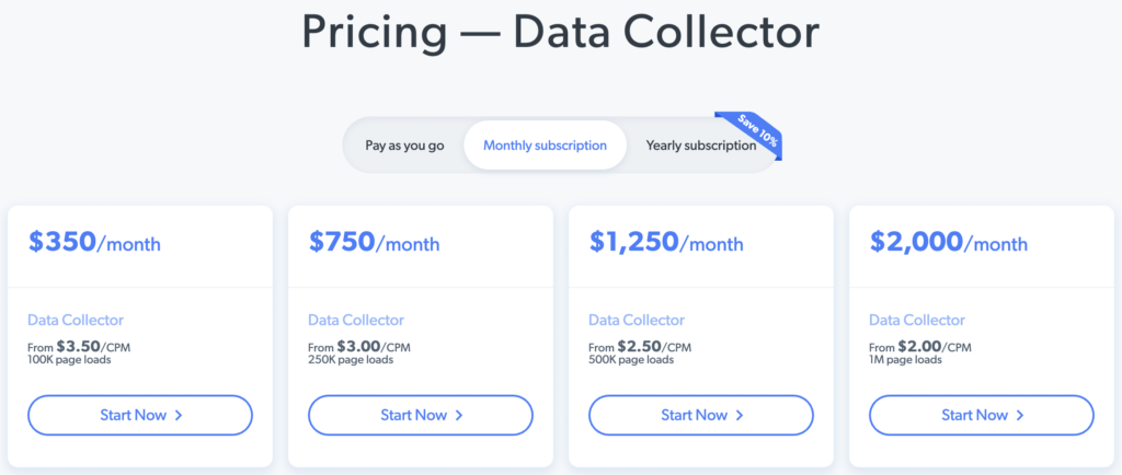 Data Collector Pricing