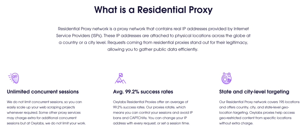 Oxylabs Residential Proxy Features