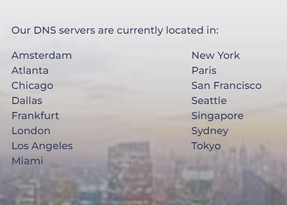 Nexcess DNS severs locations