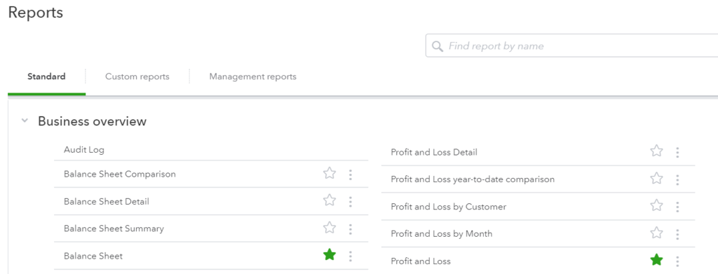 Rapport Quickbooks