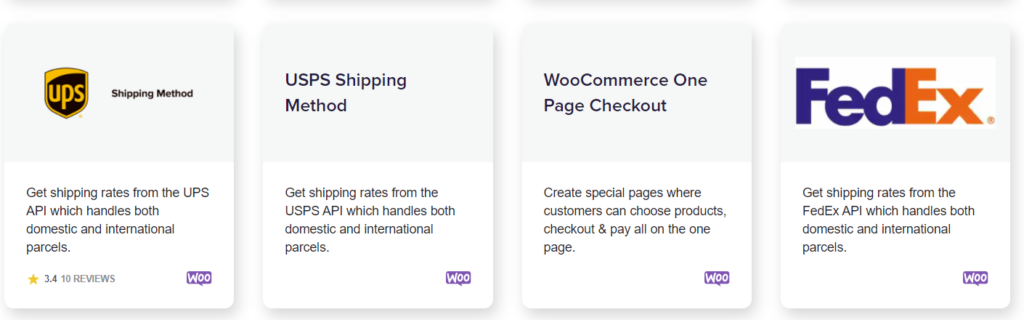 WooCommerce cart and checkout features