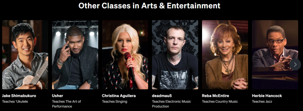 Masterclass in Arts and Entertainment