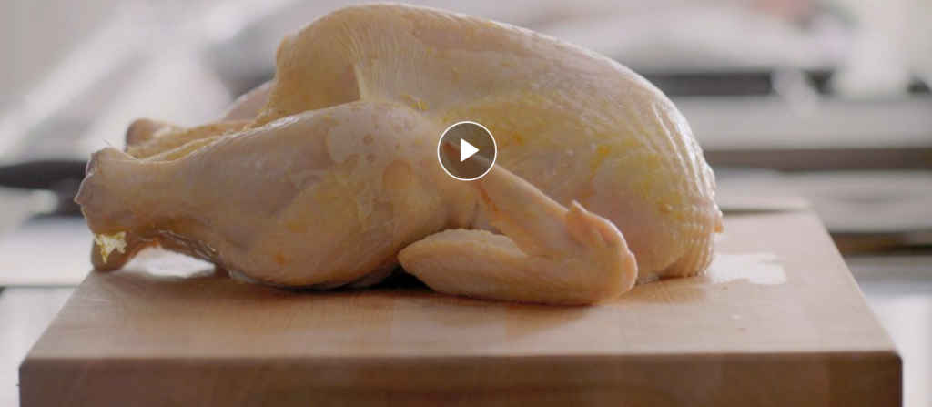 Method breaking down a whole chicken