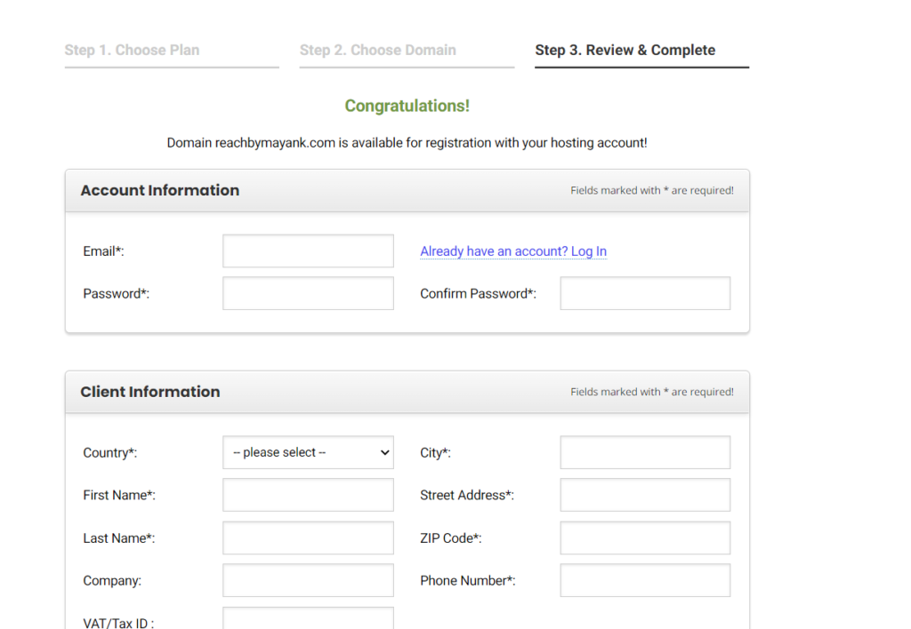 Registrarse en SiteGround