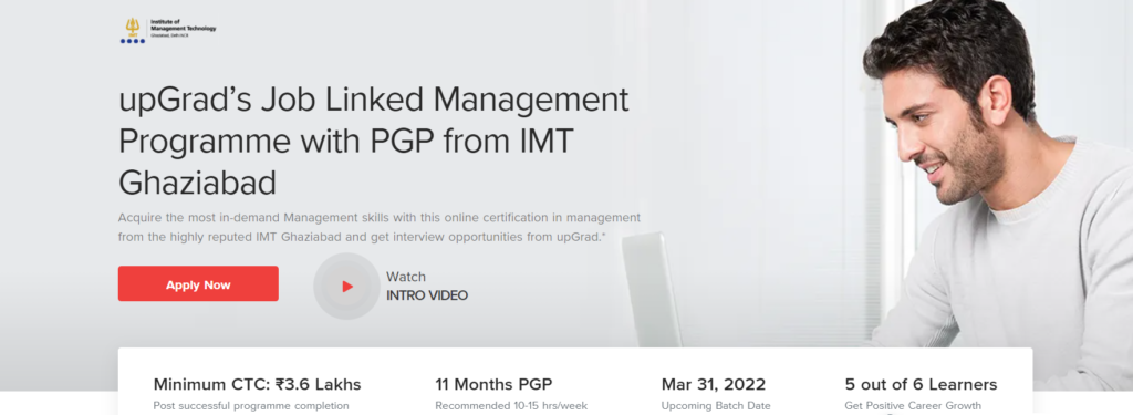 UpGrad's Job Linked Management Program with PGP από το IMT Ghaziabad