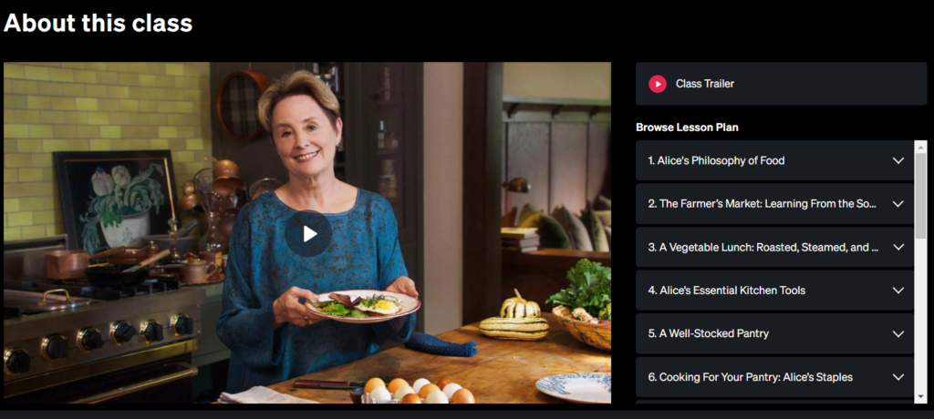 Alice Waters MasterClass Lesson Plan