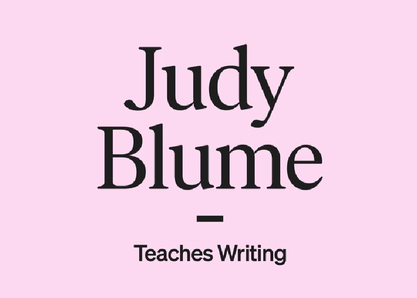 Judy Blume Teaches Writing