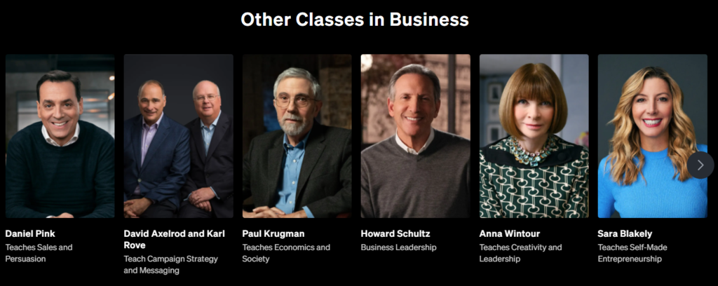 MasterClass Business Classes