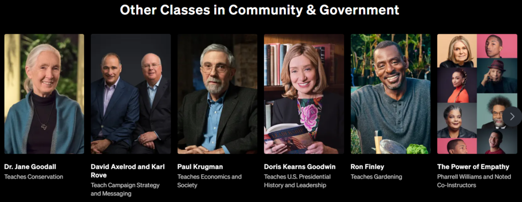 MasterClass Community and Government Classes