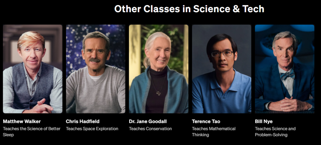 MasterClass Science & Tech Classes