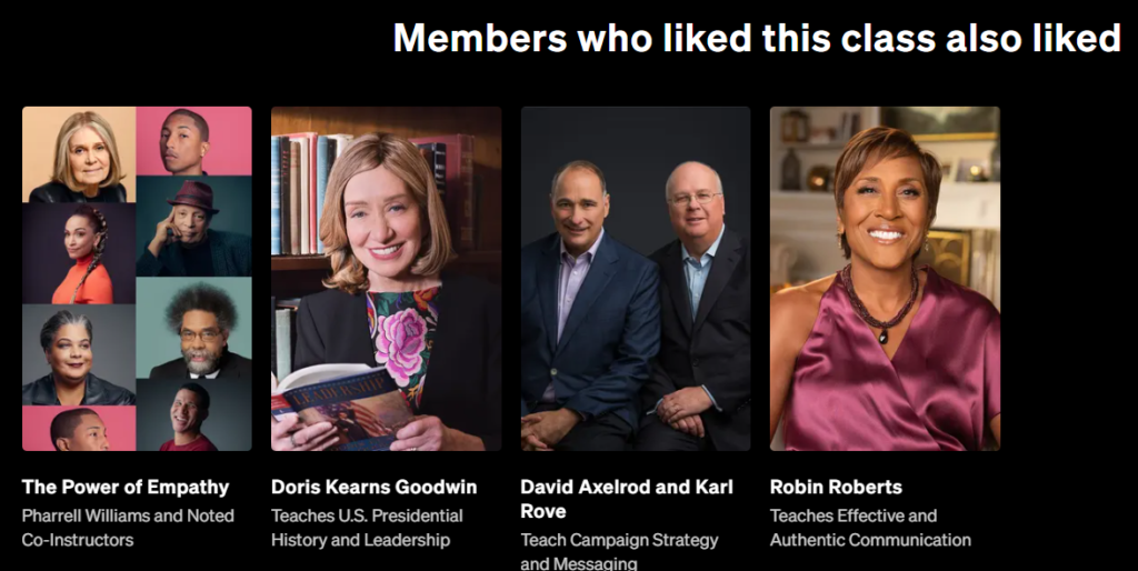 Members Who Liked MasterClass in Community and Government Classes
