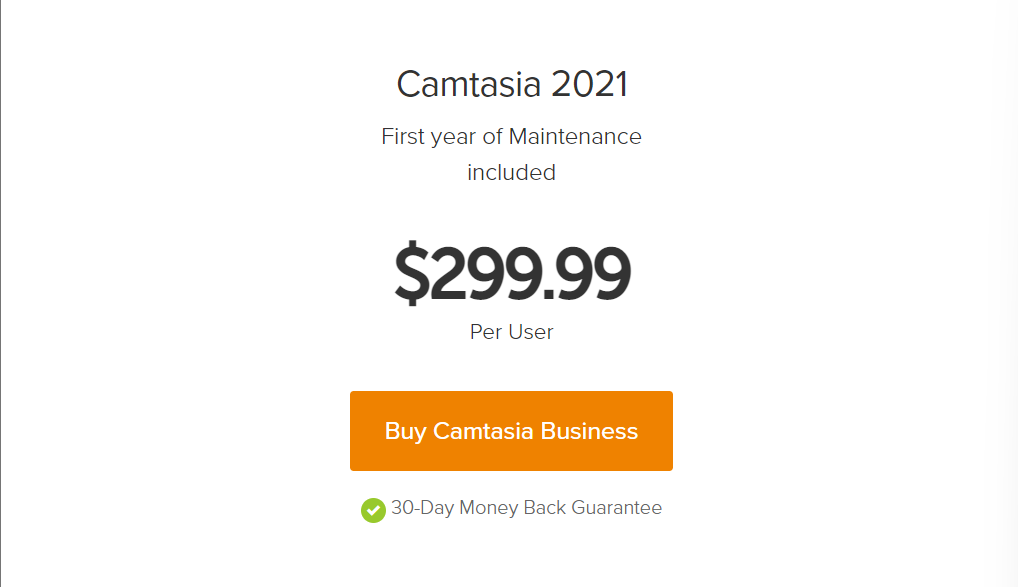 Camtasia Business Plan Price