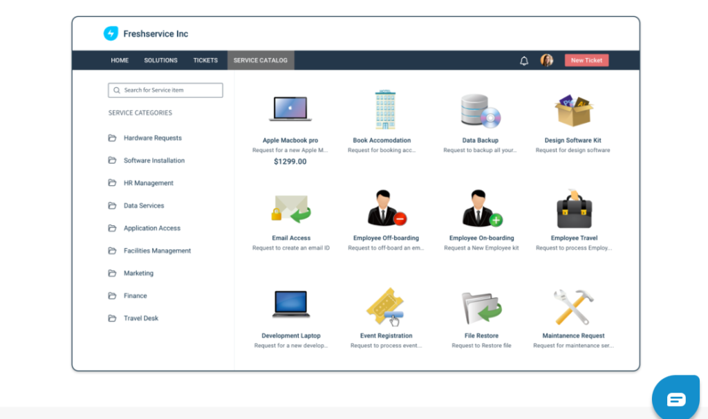 Freshservice unified service catalog