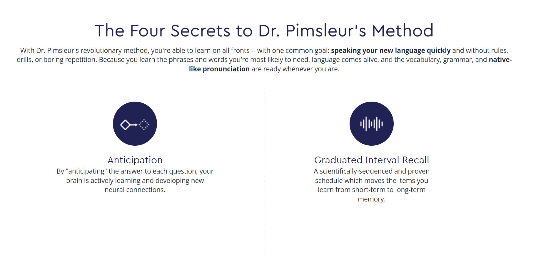 Features of Pimsleur