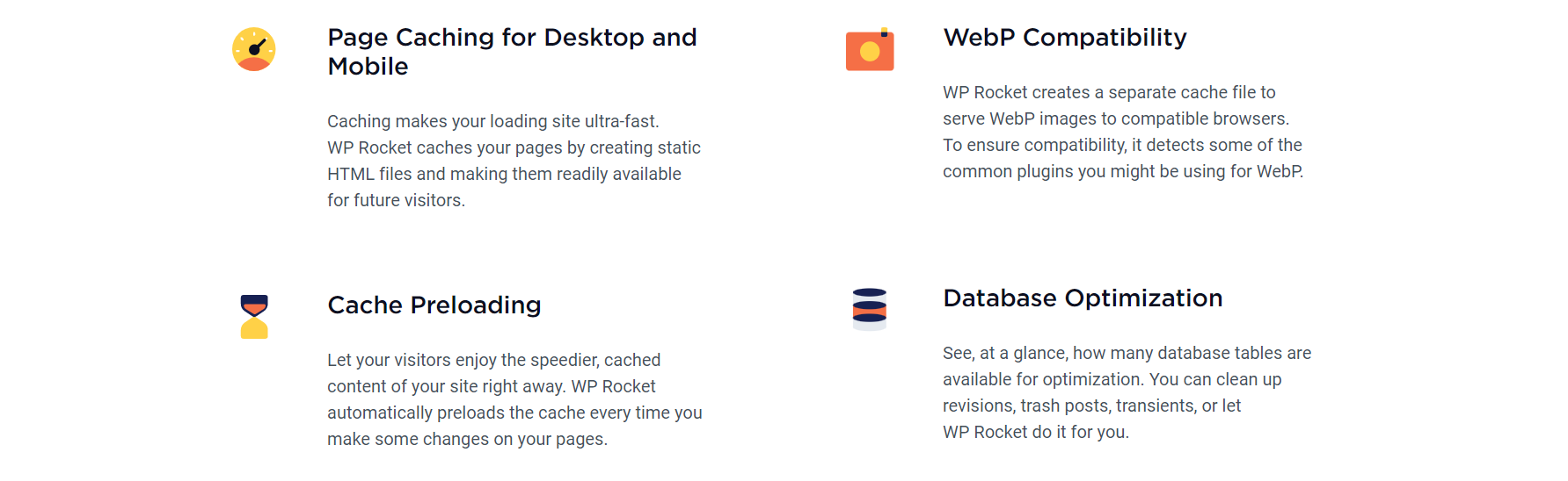 WP Rocket Features