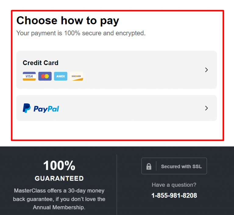 choose how to pay