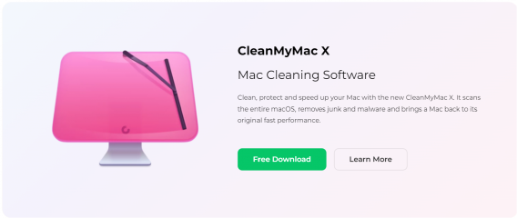 Página de inicio de CleanMyMac