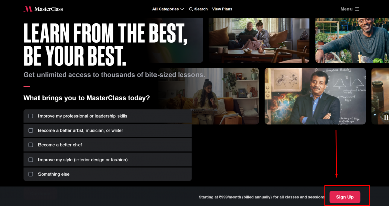 Master class home page