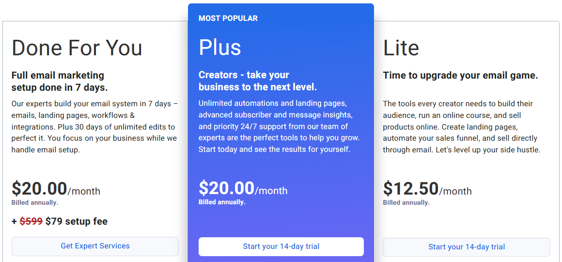 AWeber Pricing Plans