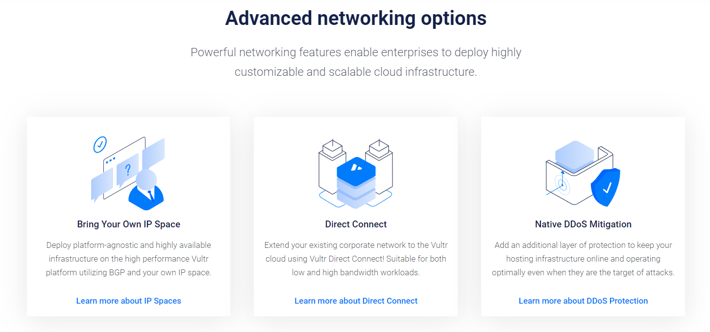 Vultr Advanced networking options
