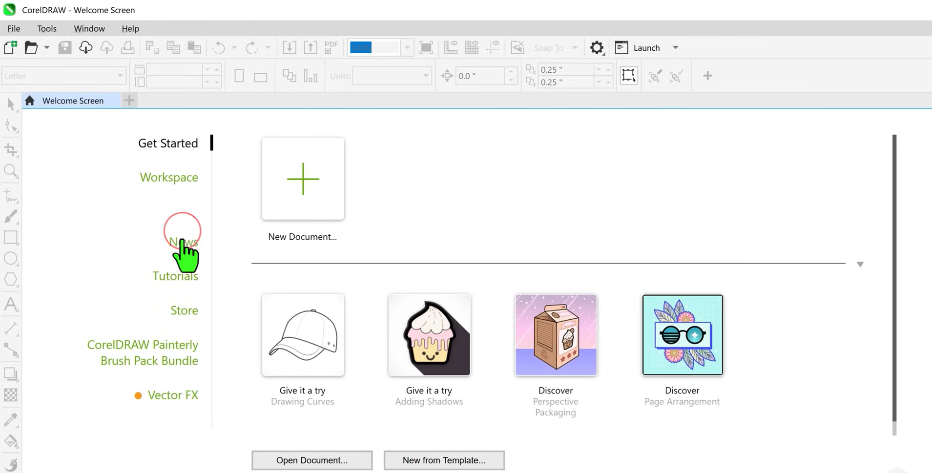 Coreldraw-welcome-screen