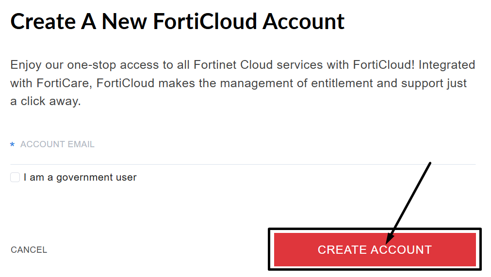 Create-account-fortinet