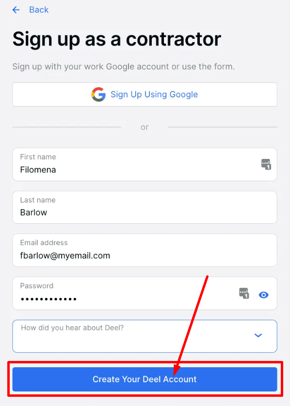 Signup-as-contractor