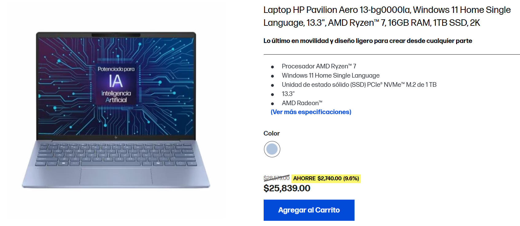 HP Pavilion Aero Pricing